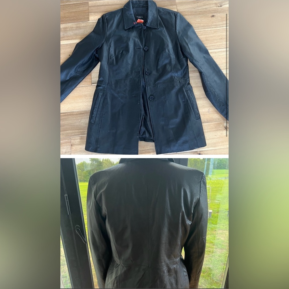 Black leather jacket